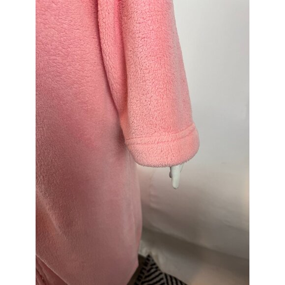 Adonna Pink Fleece Zip-Up Long Robe XL Full-Length Cozy Loungewear - Picture 10 of 16